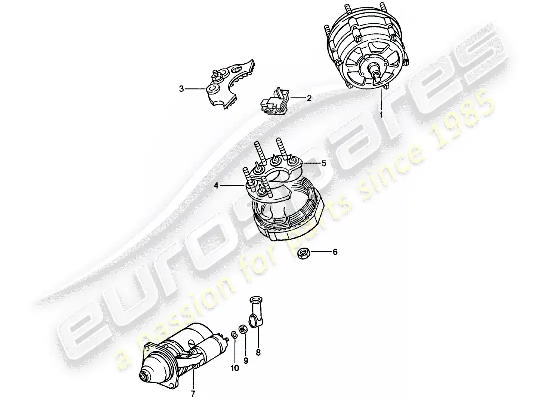 porsche 1980 (911) alternator - starter parts diagram