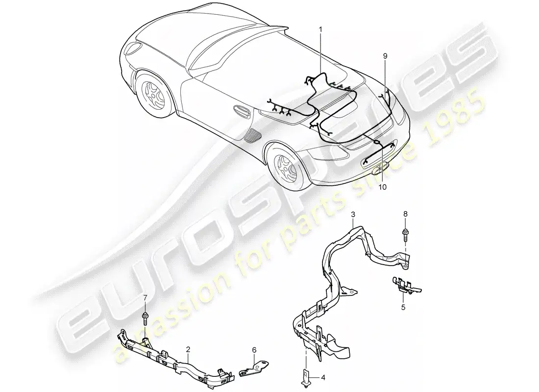 porsche 2006 (987 boxster) wiring harnesses parts diagram