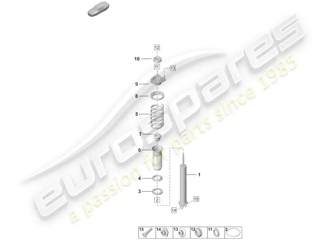 porsche 2019 (992-1) suspension strut complete parts diagram