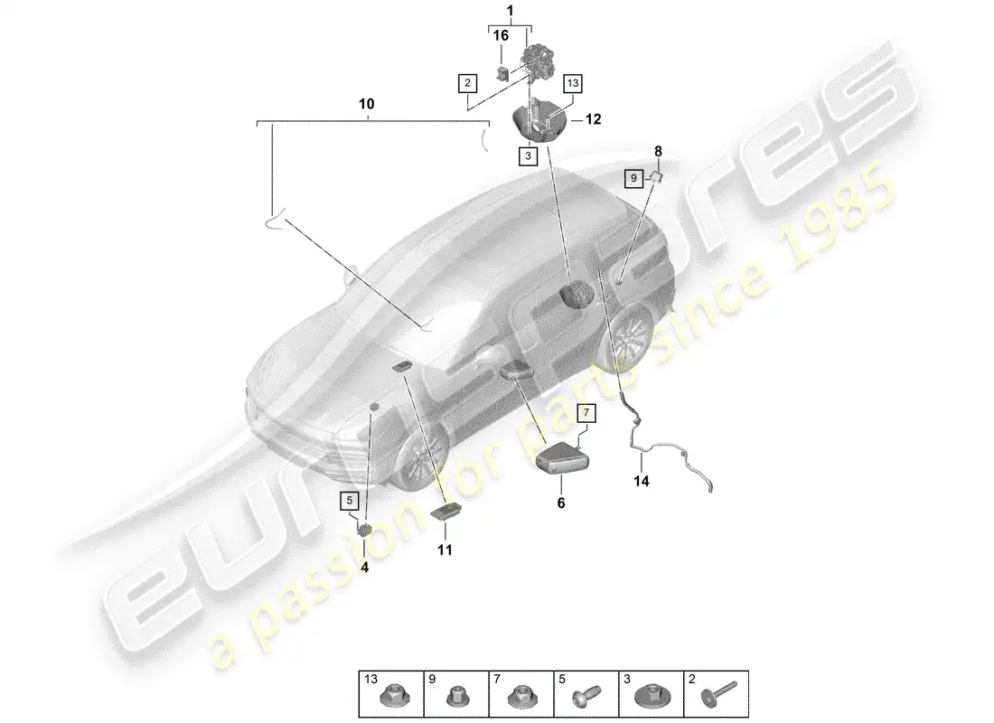 porsche 2020 (cayenne e3 9ya/9yb) compressor parts diagram