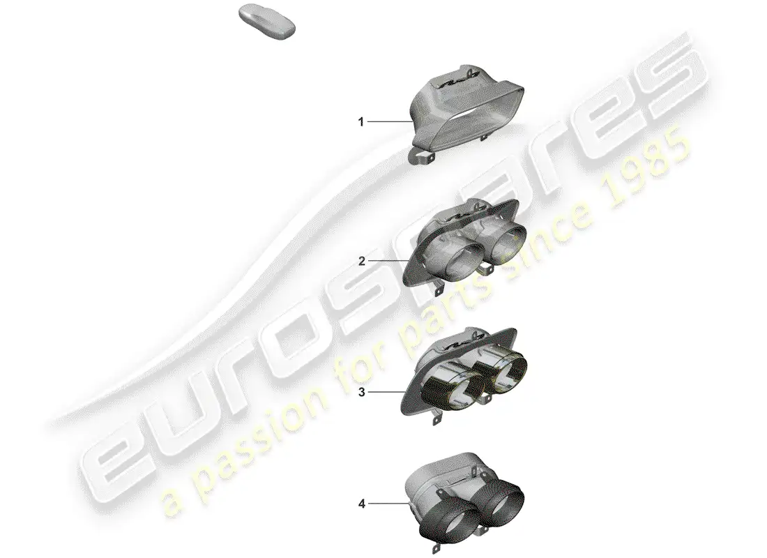 porsche 2019 (992-1) tail pipe parts diagram