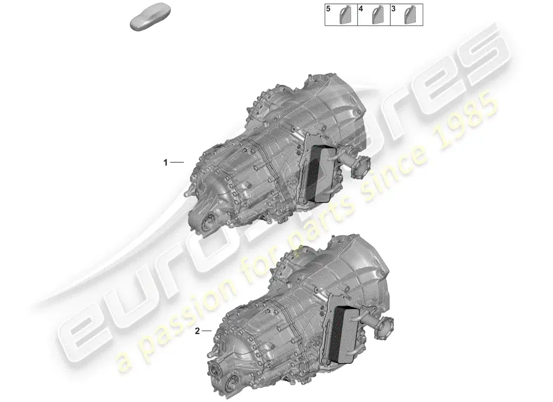 porsche 2020 (992-1) 8-speed dual clutch gearbox parts diagram