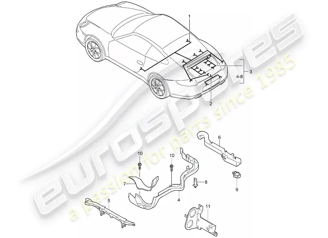 porsche 2007 (997-1) wiring harnesses parts diagram