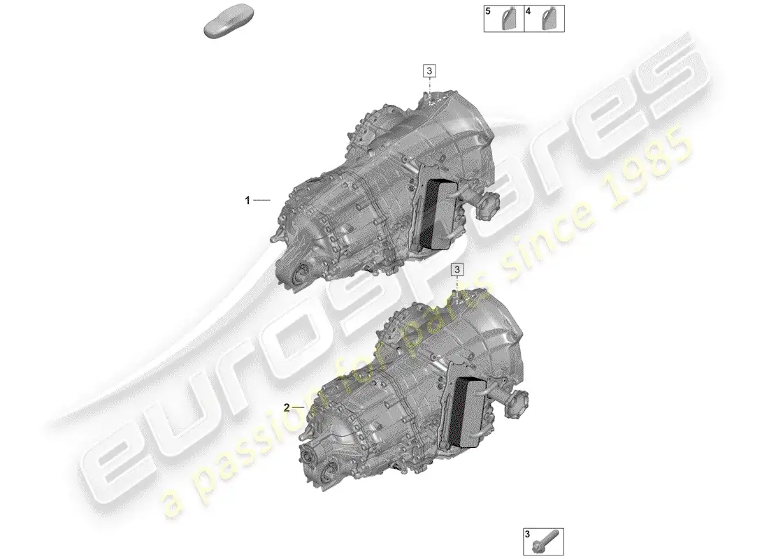 porsche 2019 (992-1) 8-speed dual clutch gearbox parts diagram