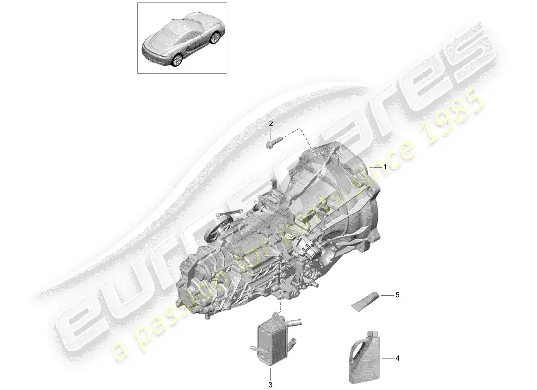 porsche 2015 (981 cayman) manual gearbox parts diagram