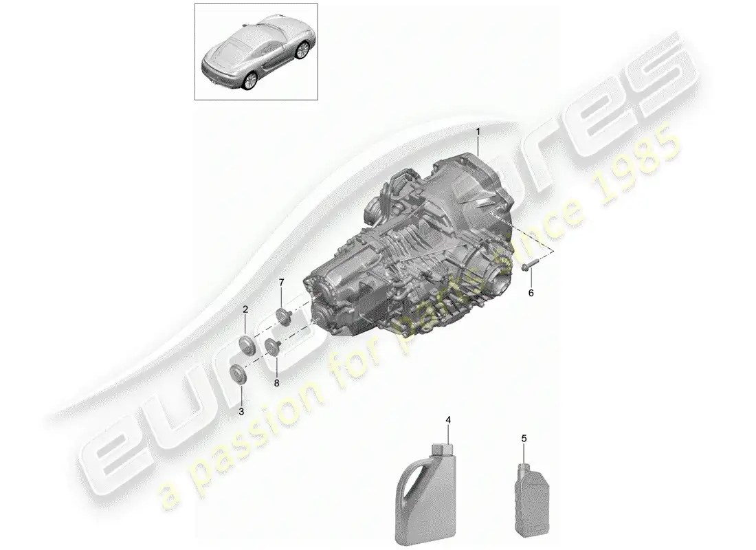 porsche 2015 (981 cayman) - pdk - parts diagram