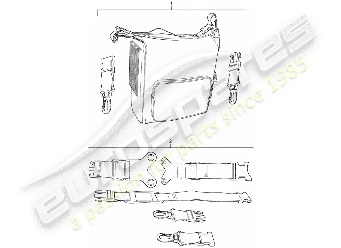 porsche 2011 (tequipment panamera) cooling bag parts diagram