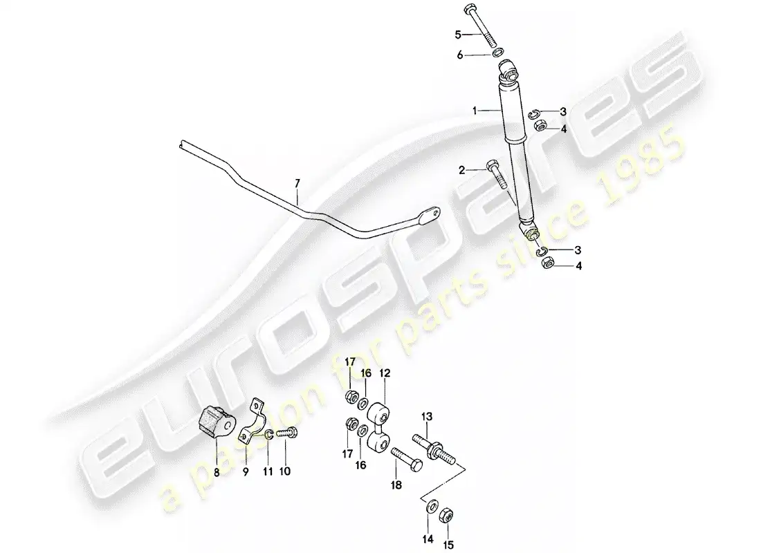 porsche 1981 (924) vibration damper - stabilizer parts diagram
