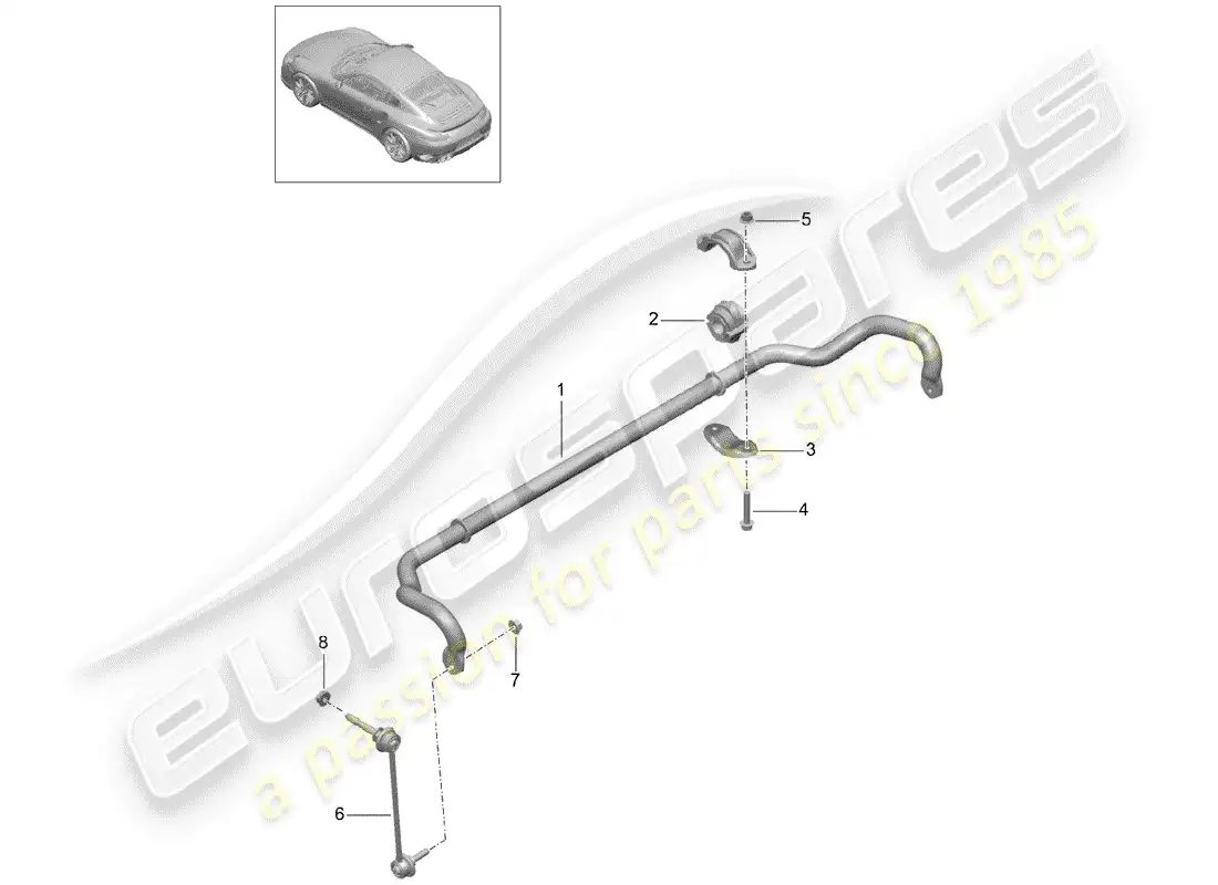 porsche 2020 (991-2 turbo) stabilizer parts diagram