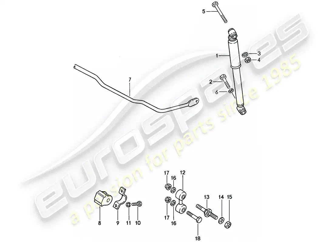 porsche 1986 (944) vibration damper - stabilizer parts diagram