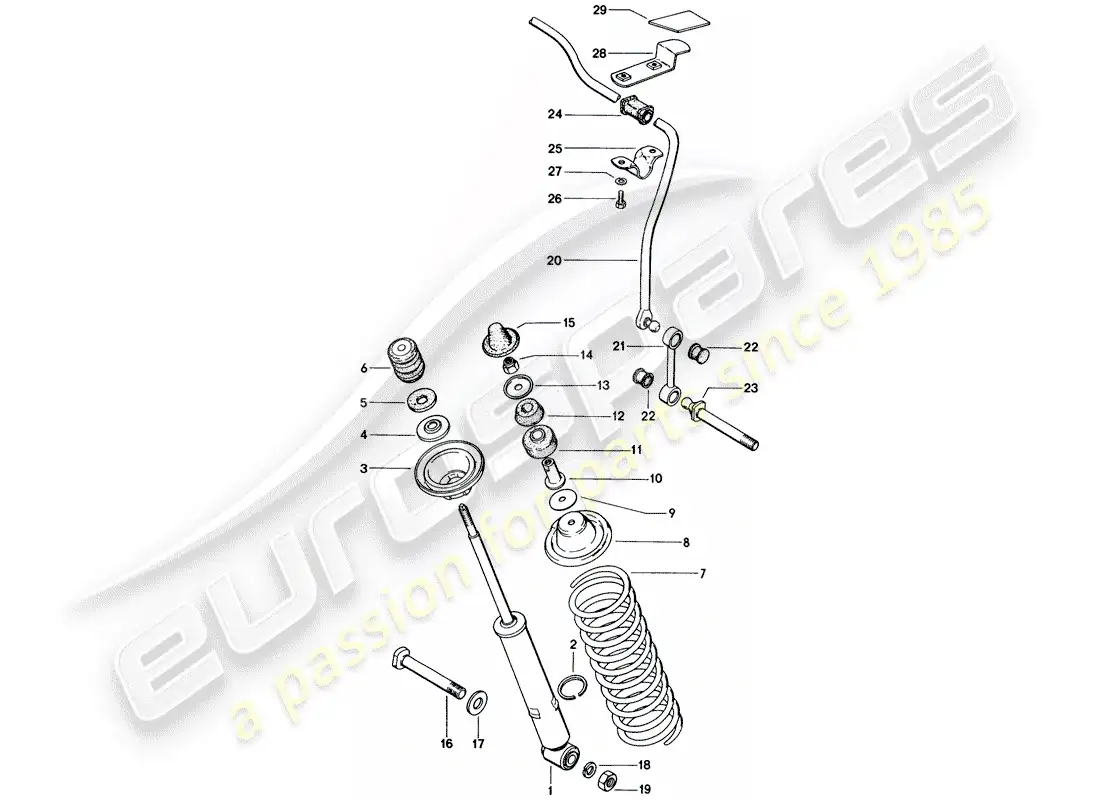 porsche 1976 (914) vibration damper - stabilizer parts diagram