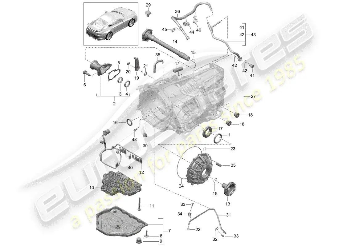 porsche 2015 (991-1 r/gt3/rs) - pdk - parts diagram