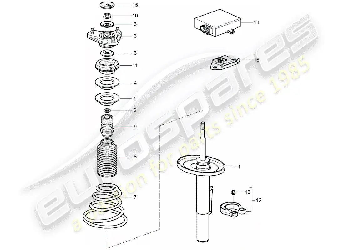 porsche 2007 (997-1) suspension parts diagram