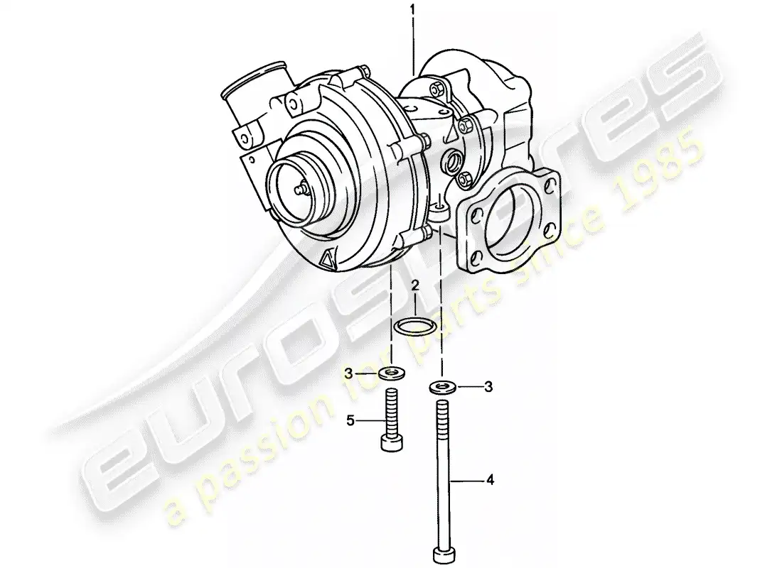 porsche 1986 (944) exhaust gas turbocharger parts diagram