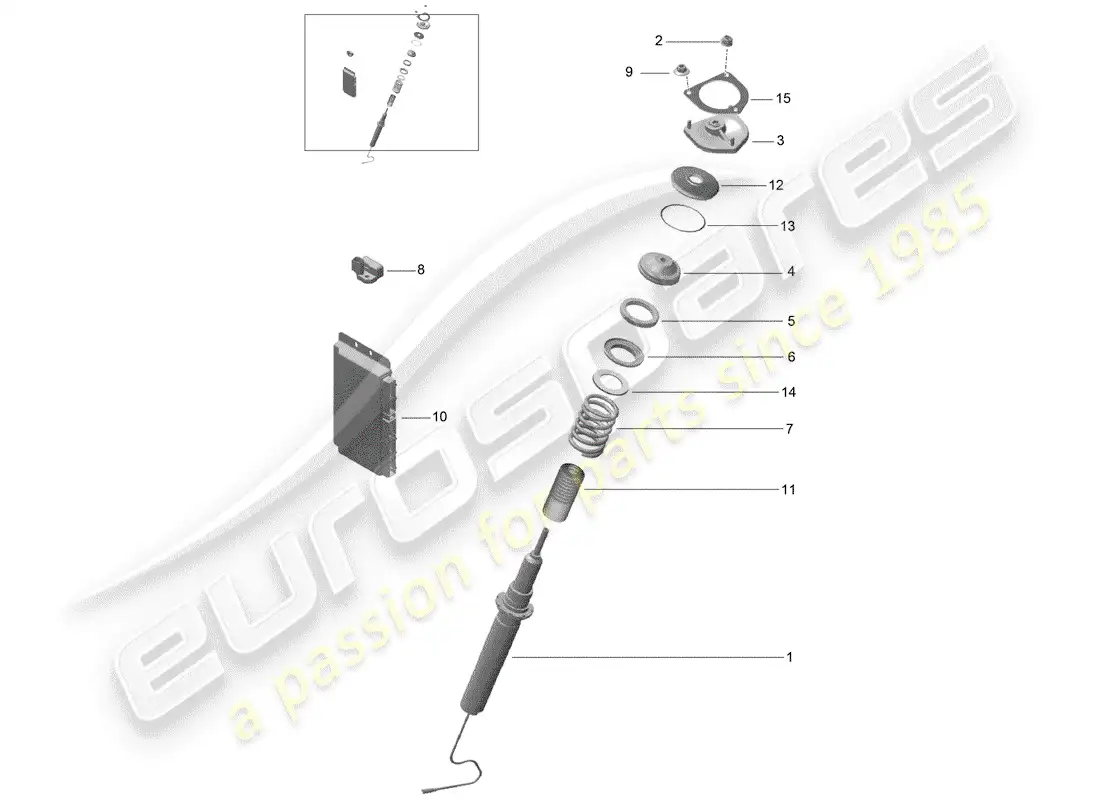 porsche 2020 (991-2 r/gt3/rs) vibration damper parts diagram