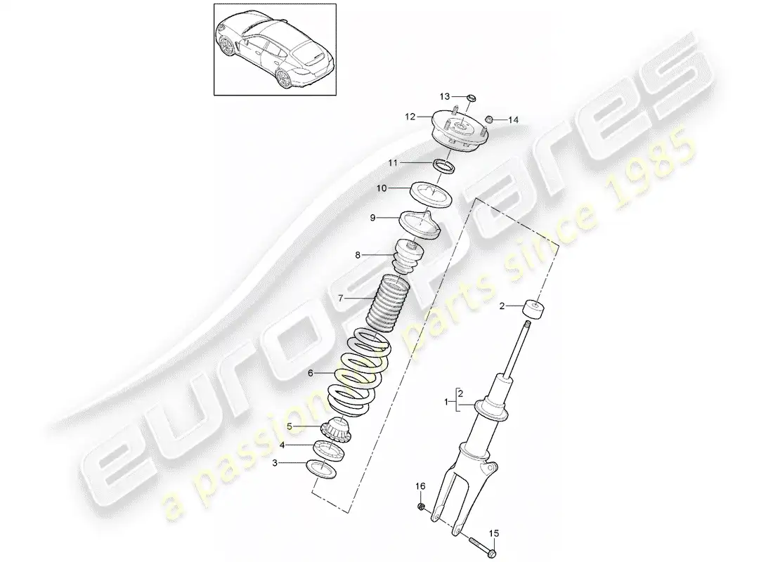 porsche 2014 (panamera 970) suspension parts diagram