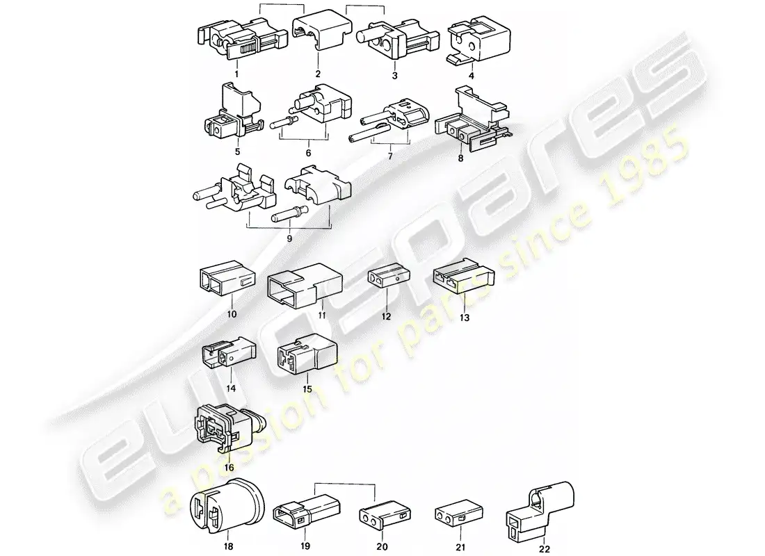 porsche 1986 (944) connector housing parts diagram