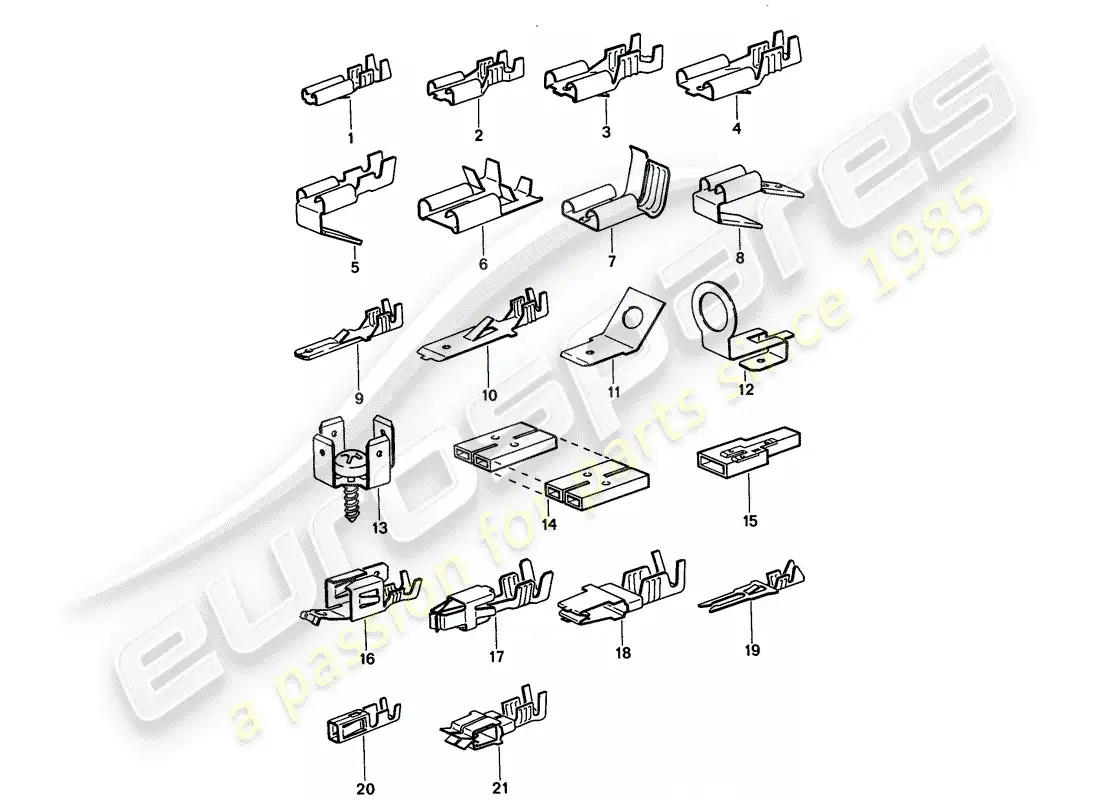 porsche 1994 (968) male blade terminal - push-on connector parts diagram