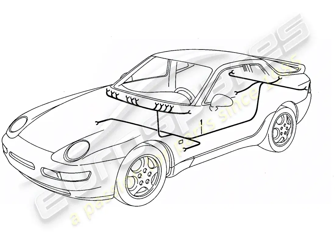 porsche 1994 (968) wiring harnesses - passenger compartment parts diagram