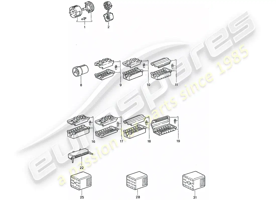 porsche 1975 (911) connector housing parts diagram