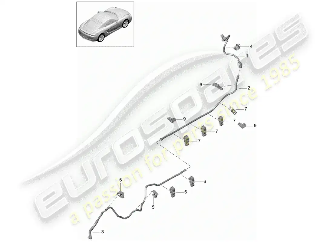porsche 2016 (981 cayman) vacuum line parts diagram