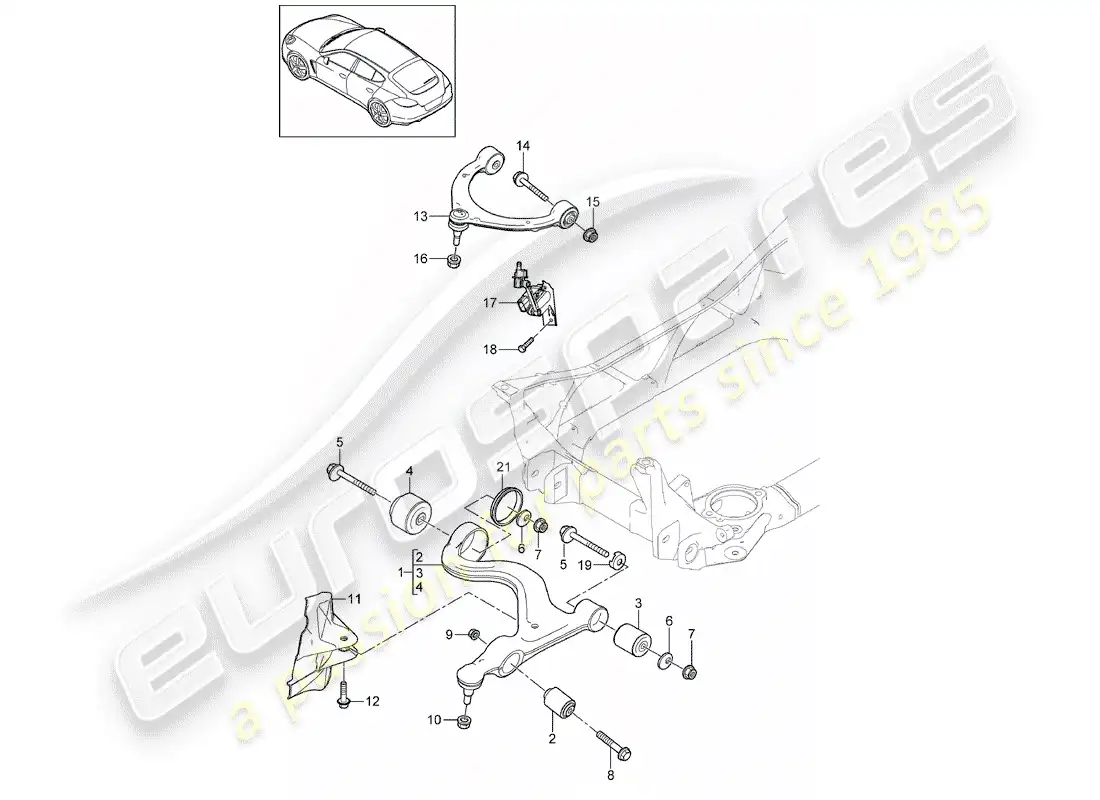 porsche 2014 (panamera 970) track control arm parts diagram