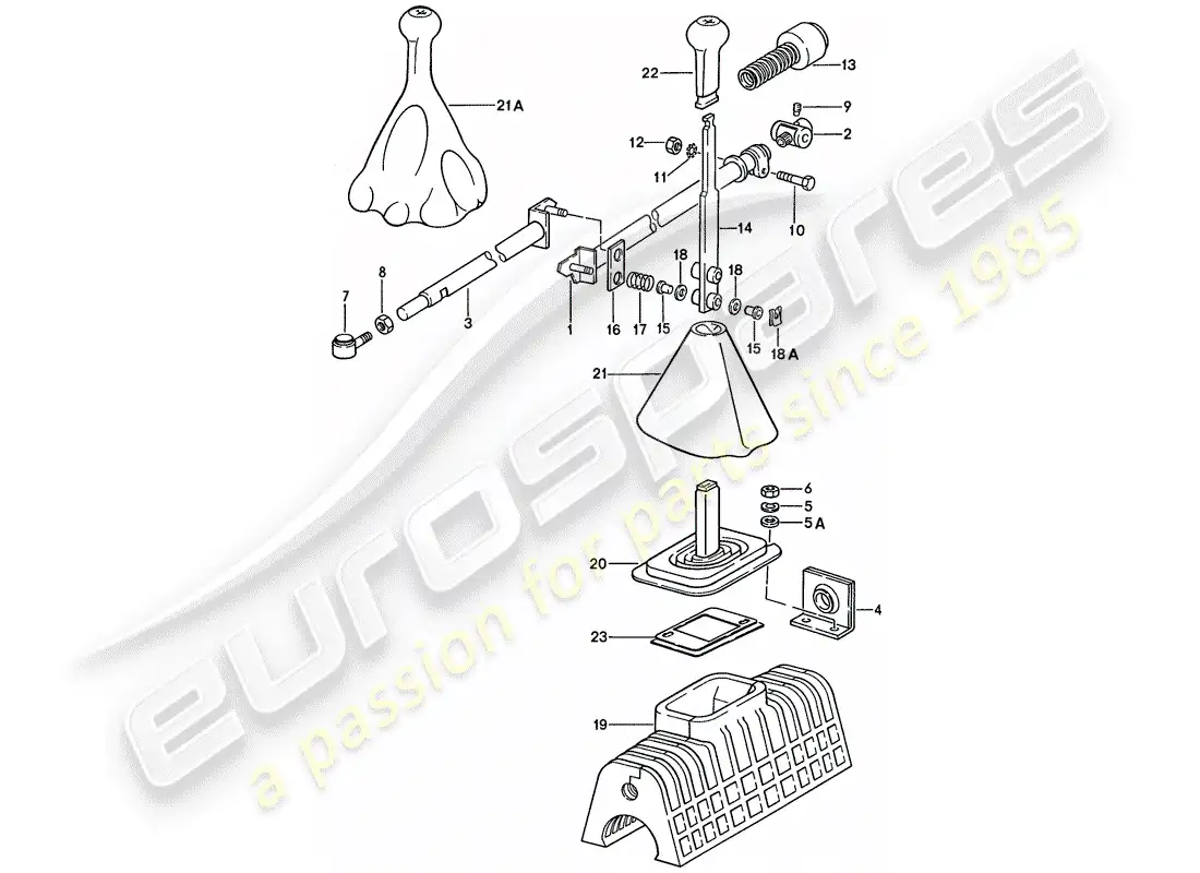 porsche 1991 (928) shift mechanism - for vehicles with - manual gearbox parts diagram