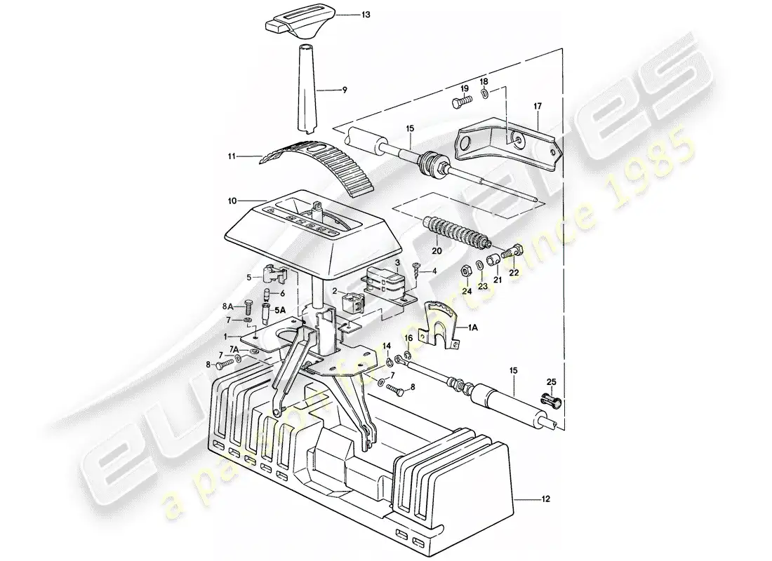 porsche 1979 (924) shift mechanism - automatic transmission parts diagram