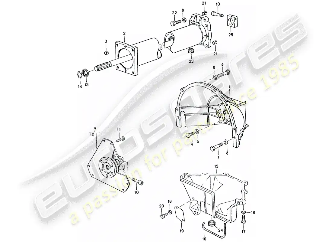 porsche 1995 (928) automatic transmission - central tube parts diagram