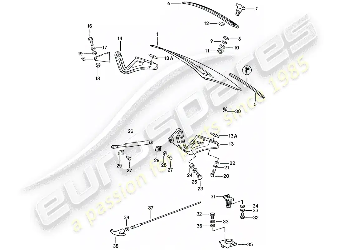 porsche 1988 (911) cover parts diagram