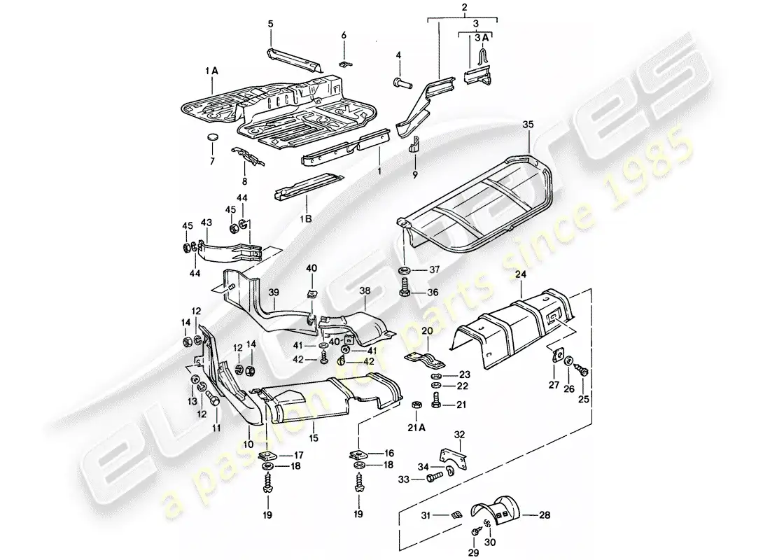 porsche 1979 (924) side member - shield parts diagram