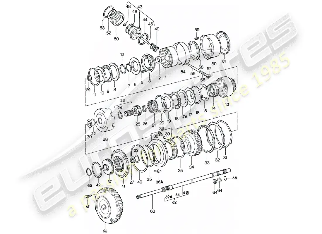 porsche 1982 (944) transmission parts - automatic transmission parts diagram