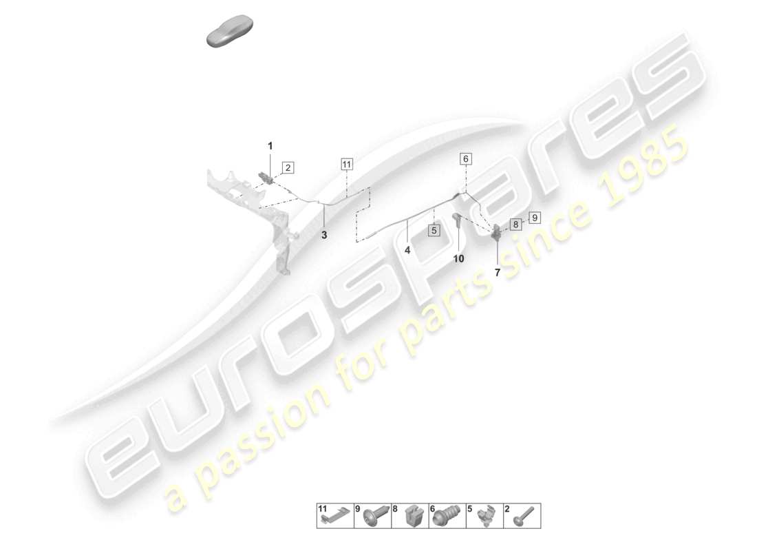 porsche 2024 (panamera 971-2) lid lock front accessories part diagram