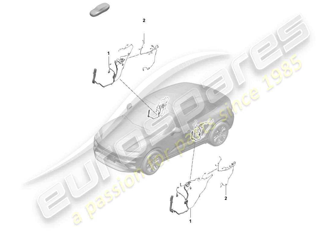 porsche 2025 (macan-e) wiring set for door rear parts diagram