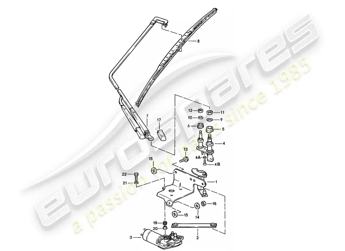 porsche 1985 (928) rear window wiper parts diagram