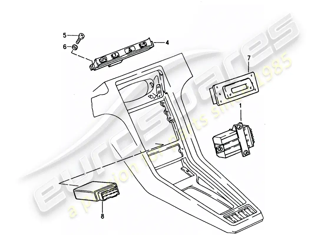 porsche 1993 (928) central indicator - alarm control unit parts diagram