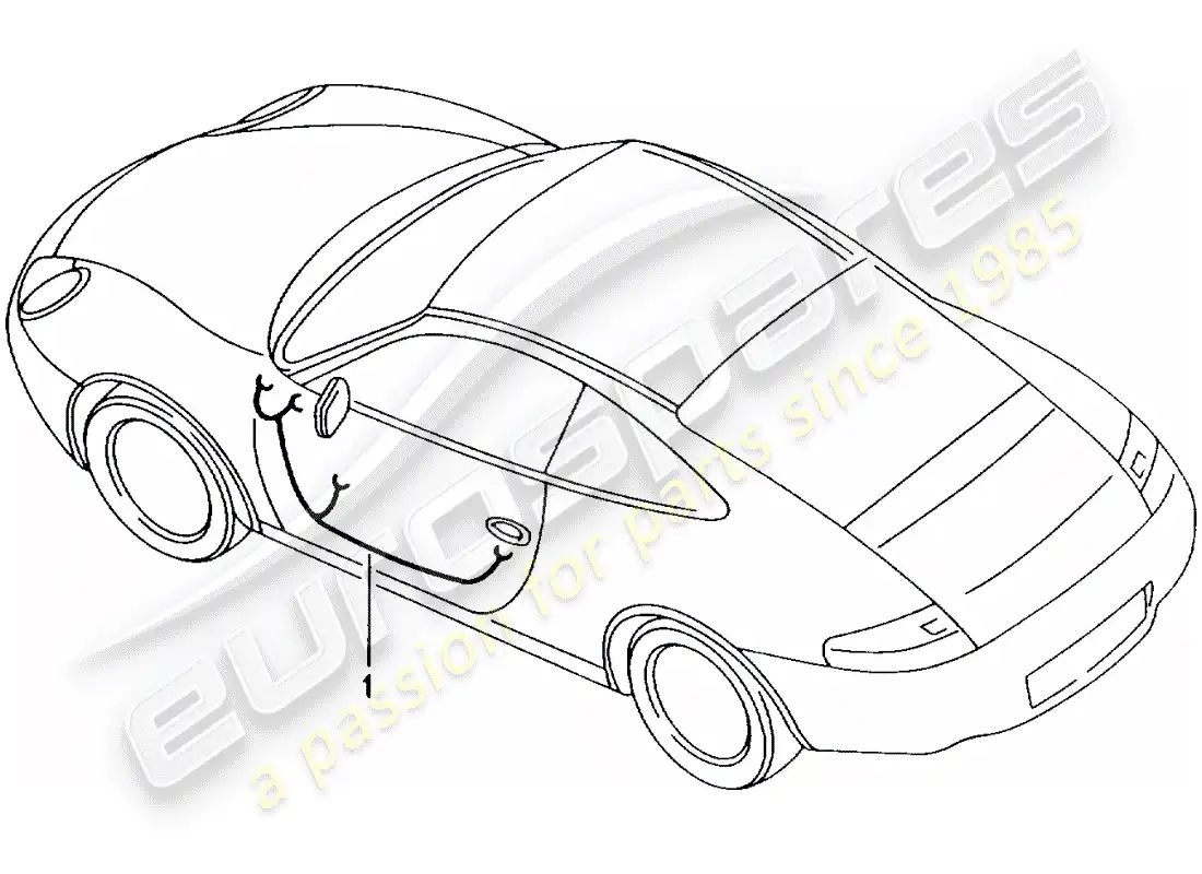 porsche 2003 (996 gt3) wiring harnesses - driver's door - passenger's door parts diagram