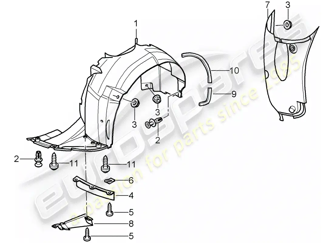 porsche 2005 (996) trims - for - wheel housing - d >> - mj 2001 parts diagram