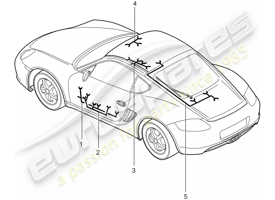 porsche 2006 (987 cayman) wiring harnesses parts diagram