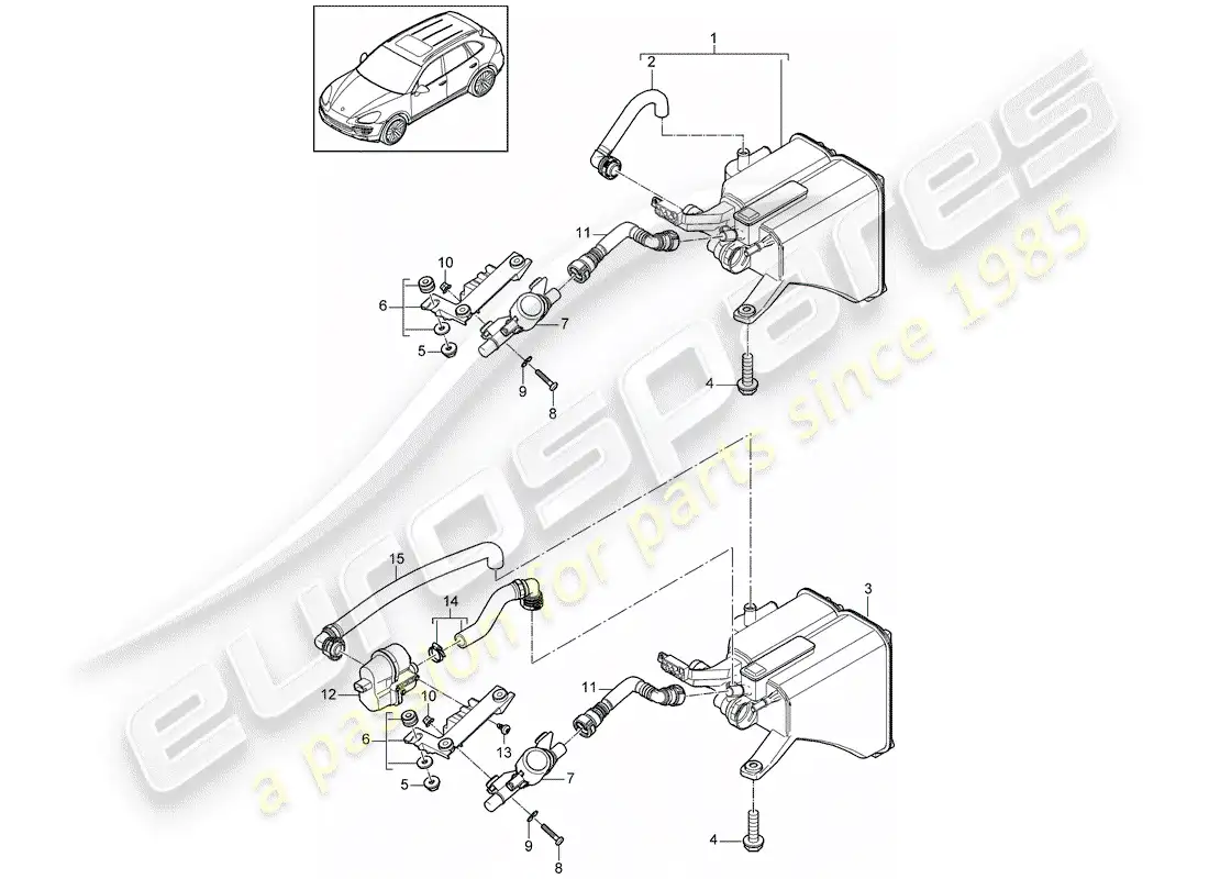 porsche 2018 (cayenne e2 92a) evaporative emission canister parts diagram