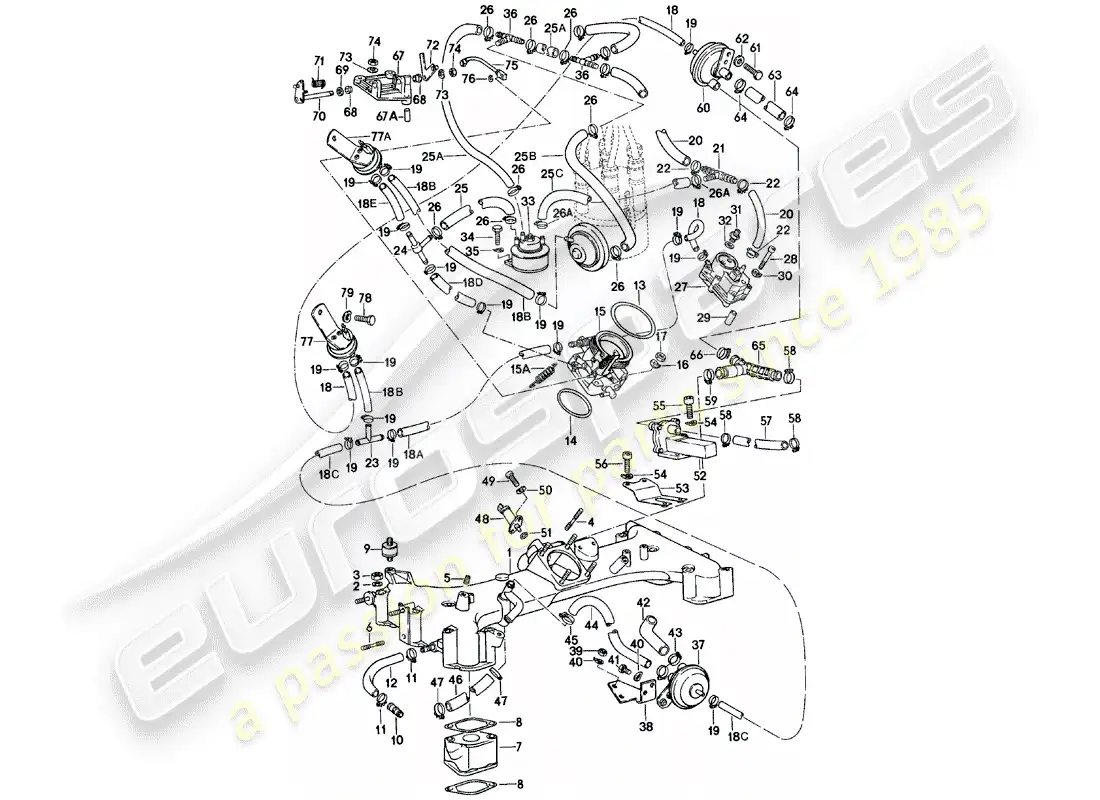 porsche 1978 (911) k-jetronic - i parts diagram