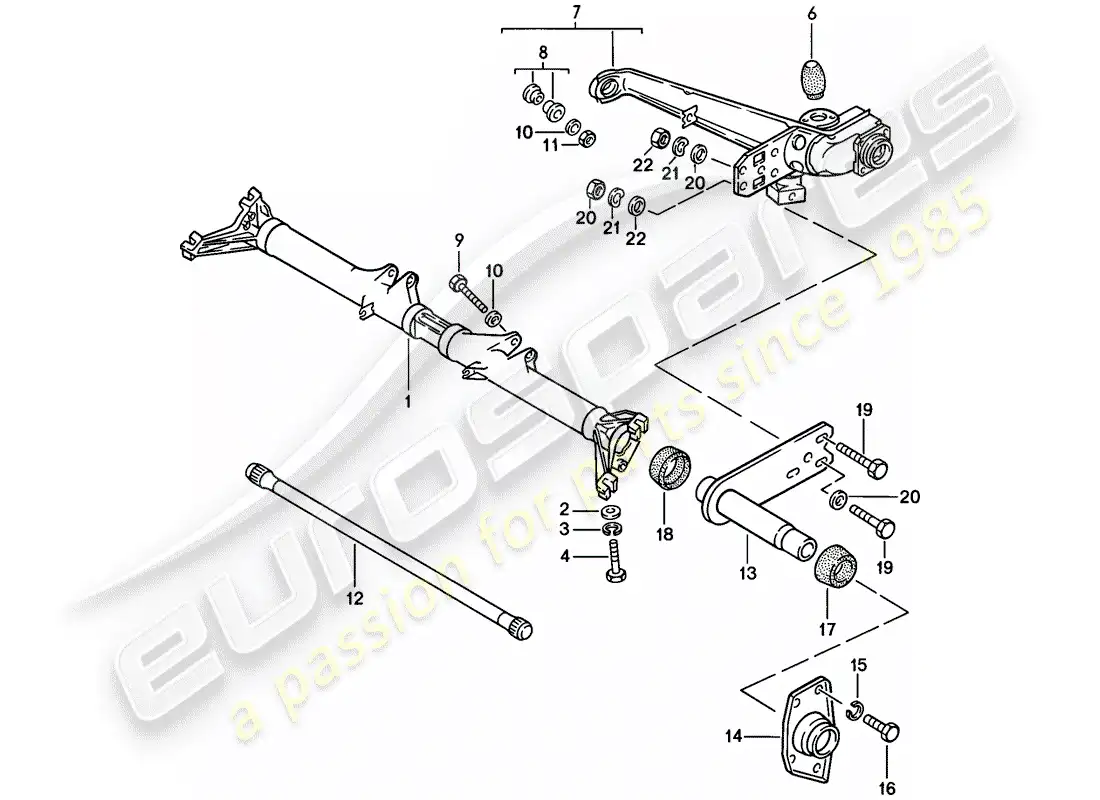 porsche 1976 (924) rear axle carrier - trailing arm parts diagram