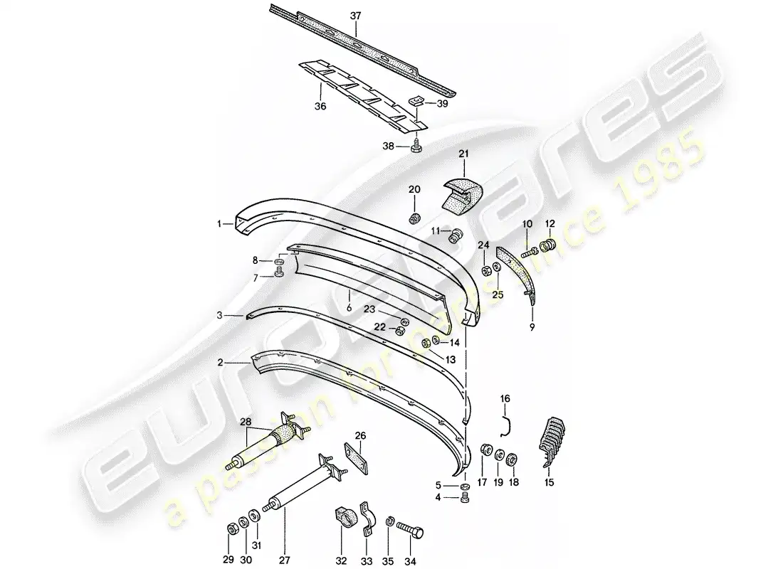 porsche 1988 (911) bumper parts diagram