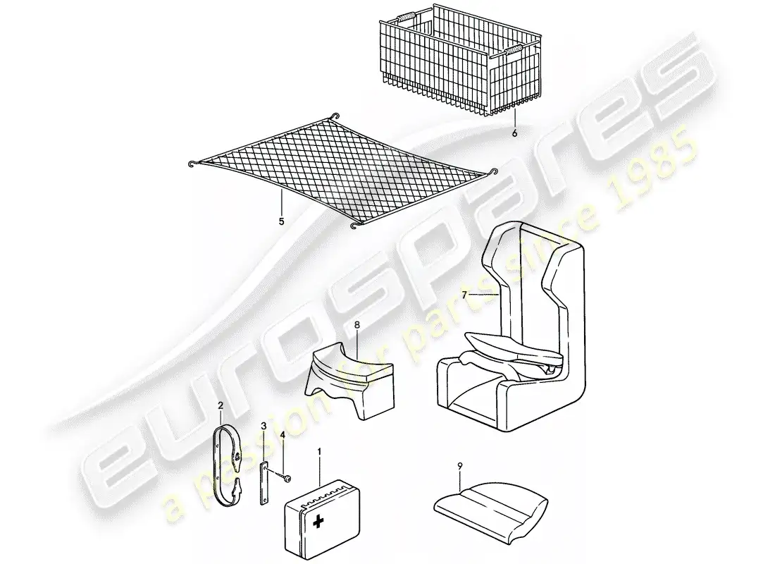 porsche 1982 (944) accessories parts diagram