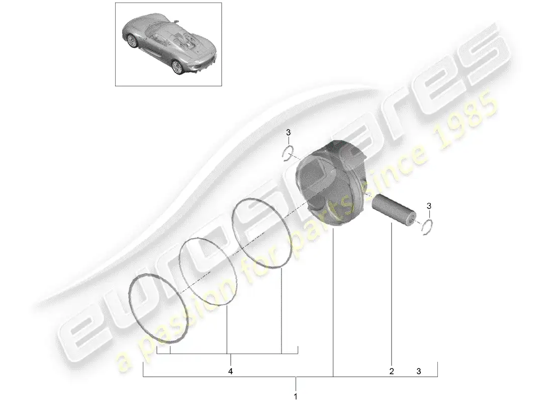 porsche 2015 (918 spyder) piston parts diagram