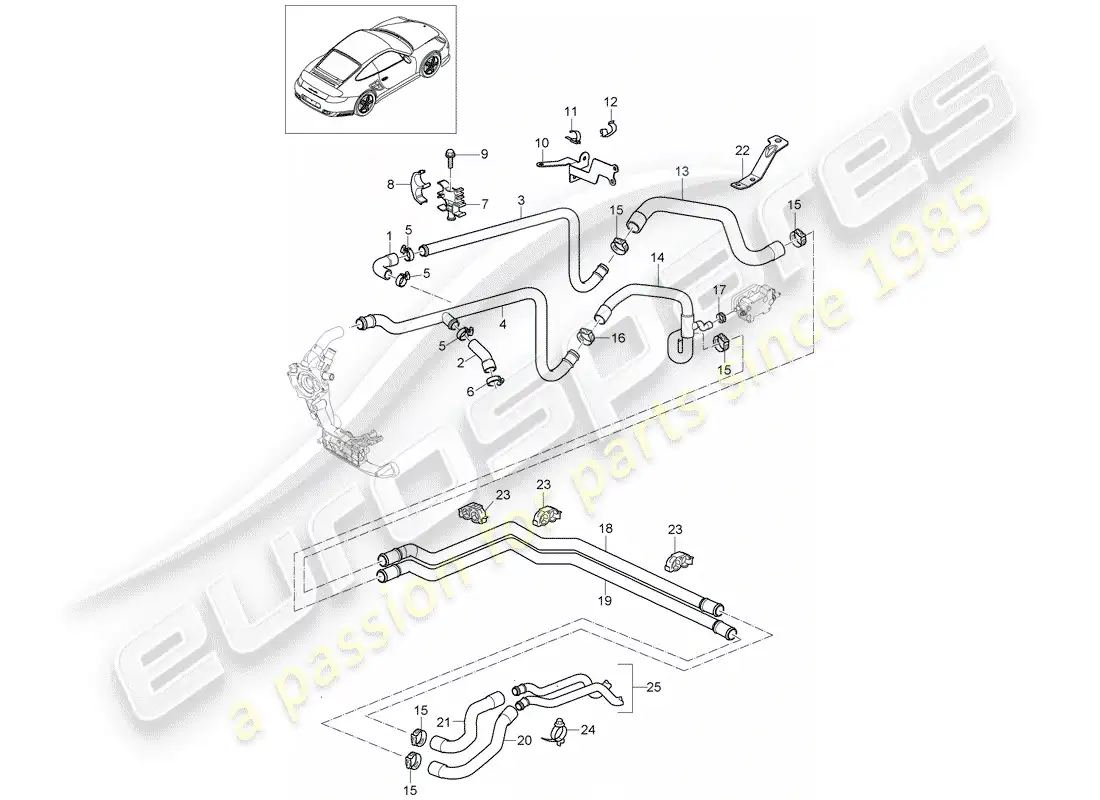 porsche 2012 (997-2 turbo / gt2 rs) lines part diagram