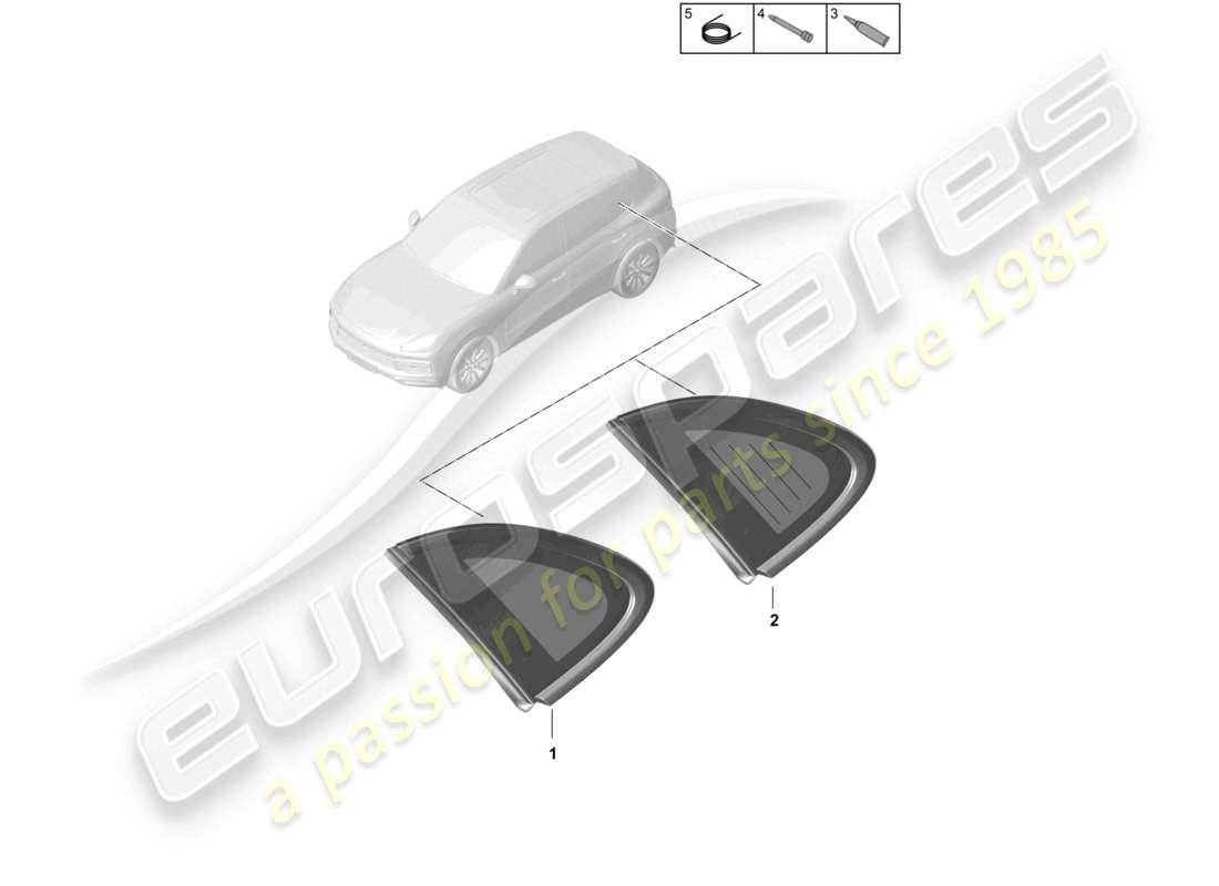 porsche 2024 (cayenne e3 9ya/9yb) side window rear part diagram