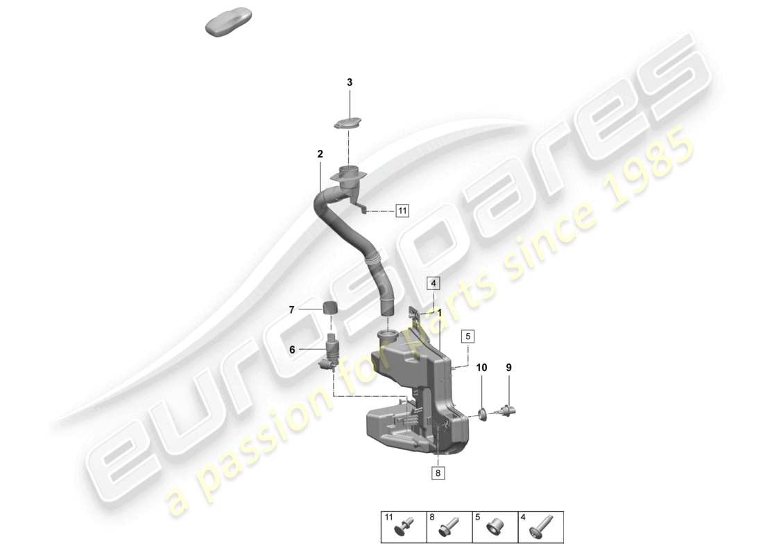 porsche 2025 (macan-e) wash water reservoir and individual parts parts diagram