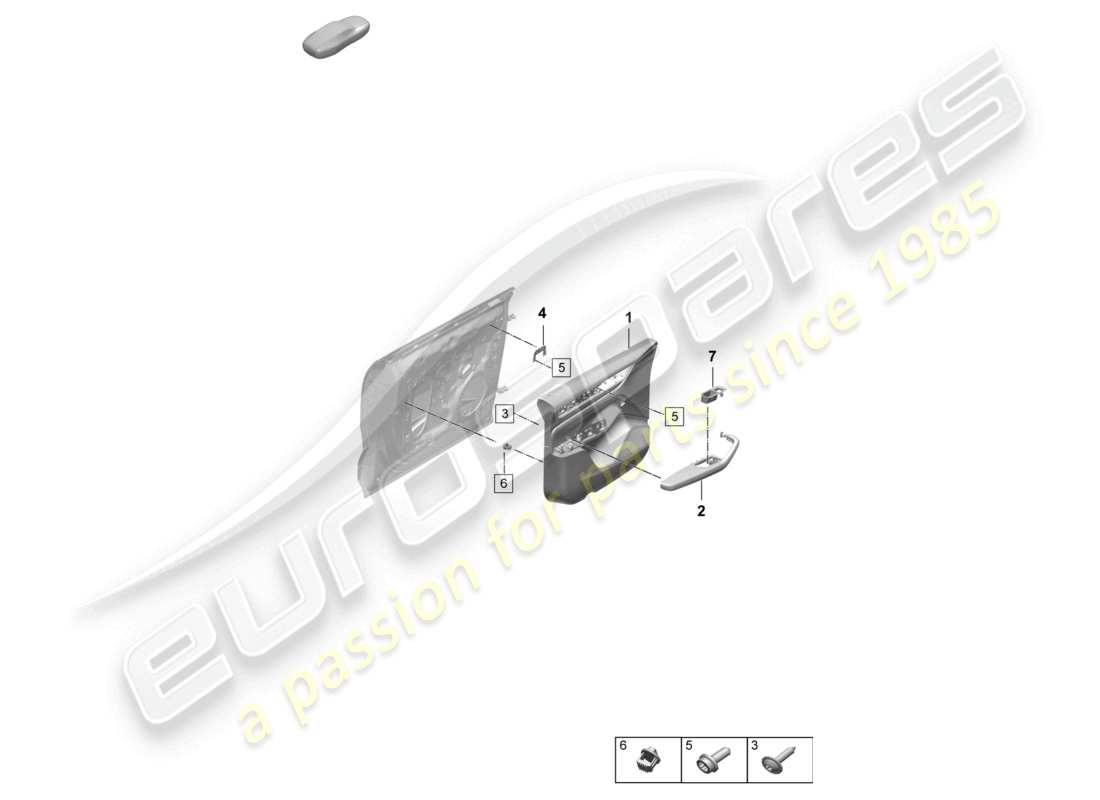porsche 2025 (macan-e) door trim panels front doors for vehicles with leather trim club leather interior lighting part diagram
