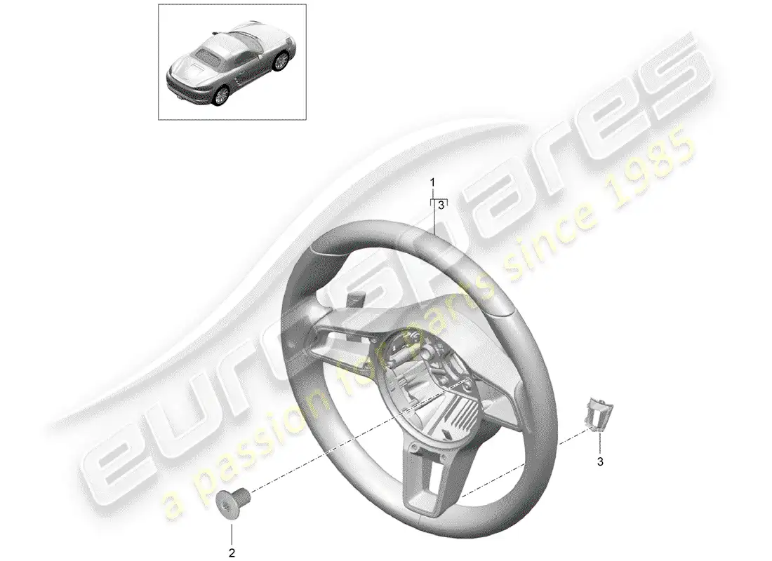 porsche 2020 (718 boxster) steering wheel parts diagram